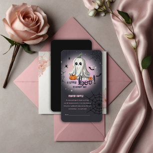 Halloween Pumpkin Little Boo Baby Shower Enclosure Card