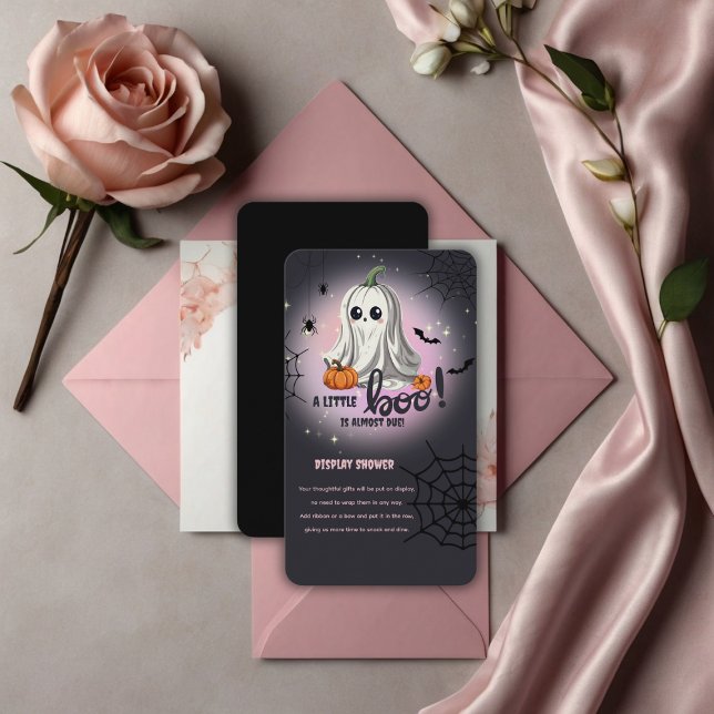Halloween Pumpkin Little Boo Baby Shower Enclosure Card (Creator Uploaded)