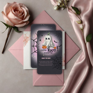 Halloween Pumpkin Little Boo Baby Shower Enclosure Card