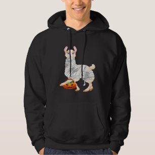 Halloween Pumpkin Llama Mummy Costume Hoodie