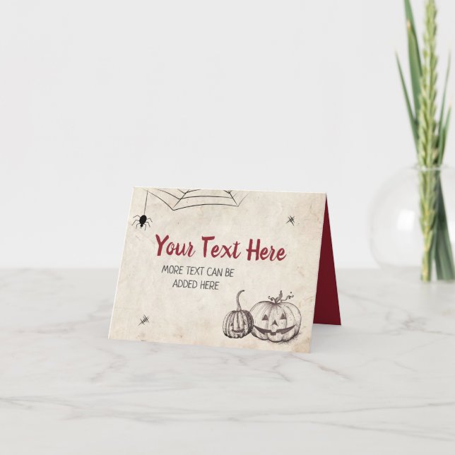 Halloween Pumpkin Magic Foldable Table Tent Card (Front)