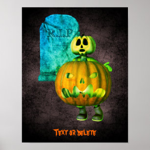 Halloween Pumpkin Man Personalised  Poster