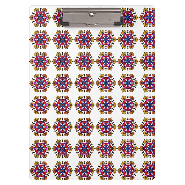 Halloween Pumpkin Mandala Clipboard (Front)