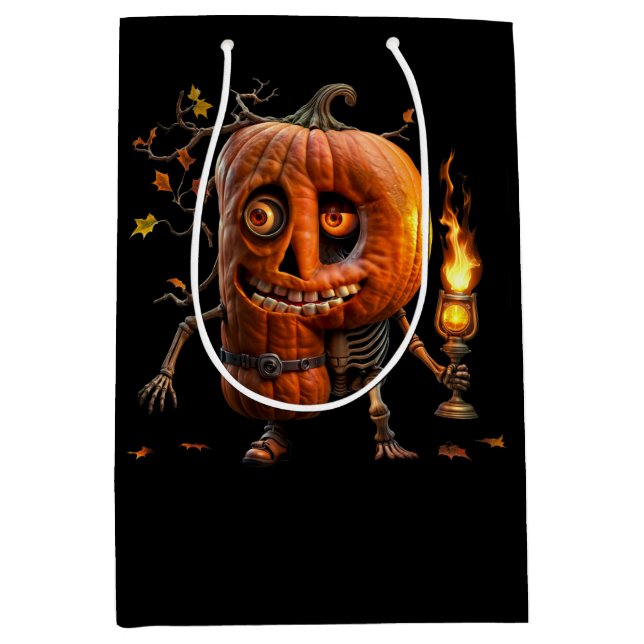 Halloween Pumpkin Medium Gift Bag (Front)