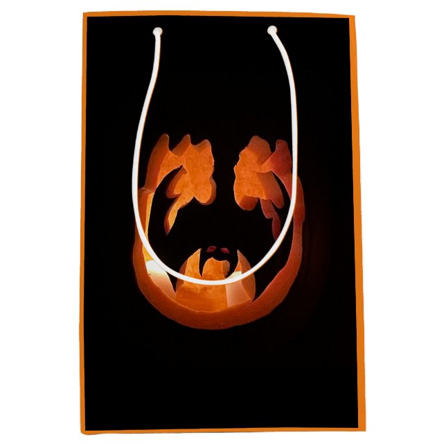 Halloween Pumpkin Medium Gift Bag (Front)