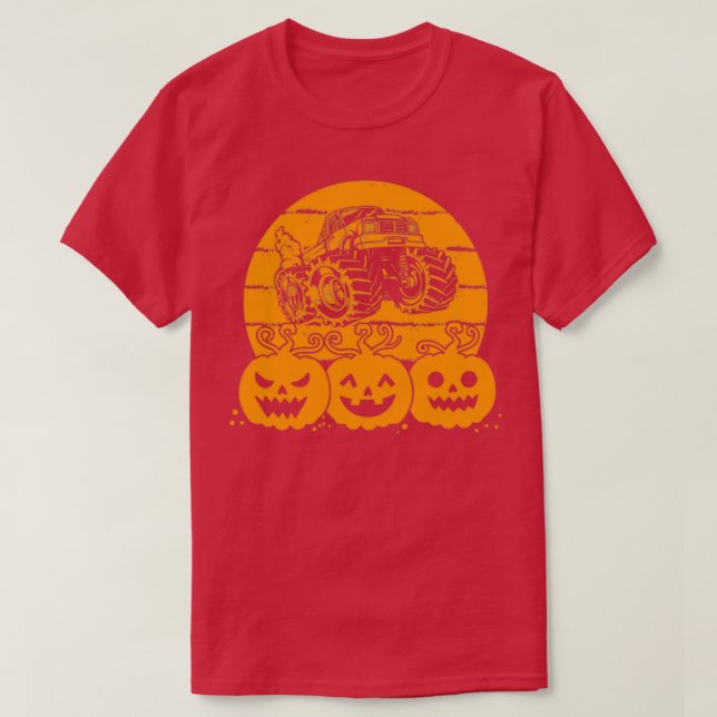 Halloween Pumpkin Monster Truck 2 T-Shirt (Design Front)