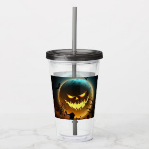 Halloween/pumpkin/moon/fall Acrylic Tumbler