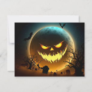 Halloween/pumpkin/moon/fall Holiday Card