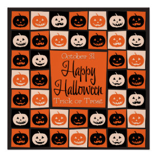 Halloween pumpkin mosaic poster