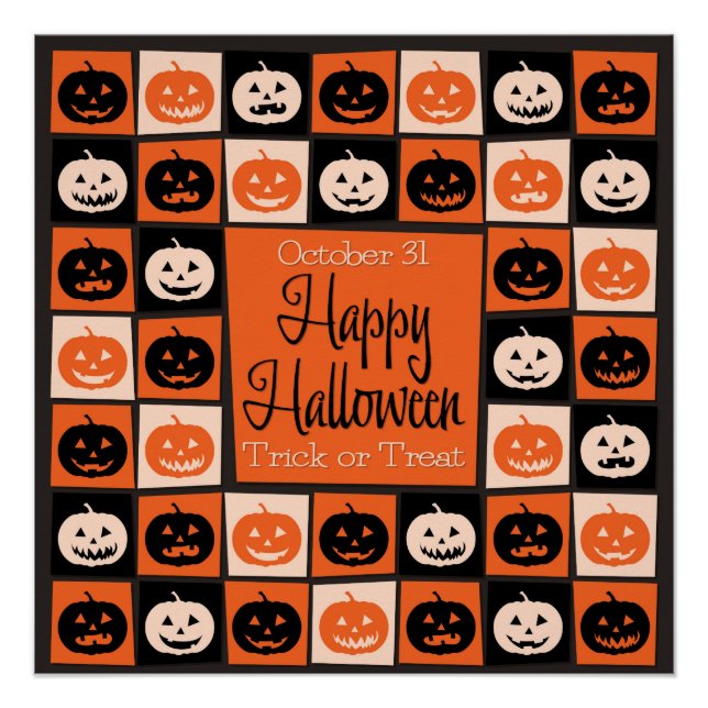 Halloween pumpkin mosaic poster (Front)