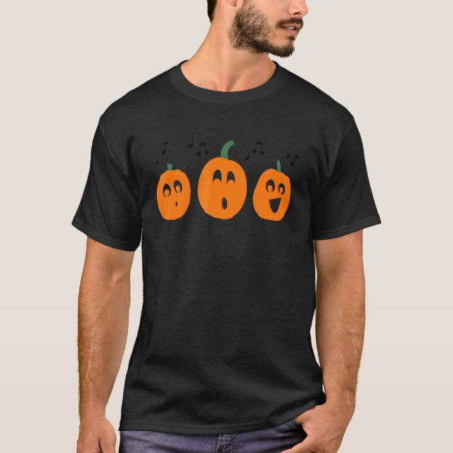 Halloween Pumpkin Music Symbols Music Teacher Hall T-Shirt (Front)