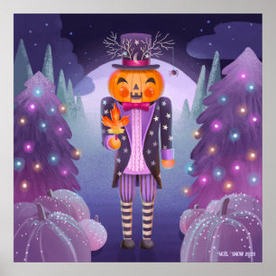 Halloween Pumpkin Nutcracker Art Print