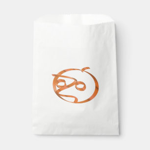 Halloween pumpkin on transparent background favour bags