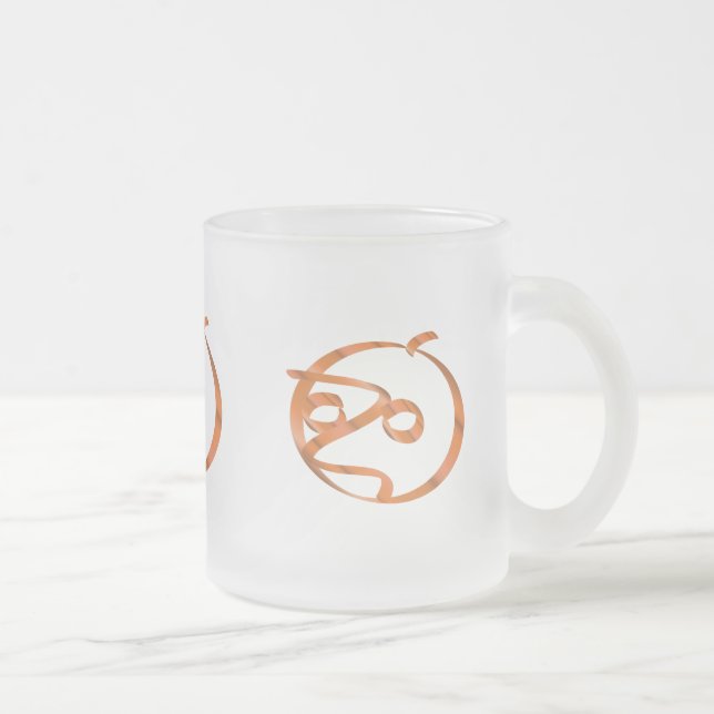 Halloween pumpkin on transparent background frosted glass coffee mug (Right)