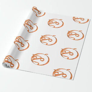 Halloween pumpkin on transparent background wrapping paper
