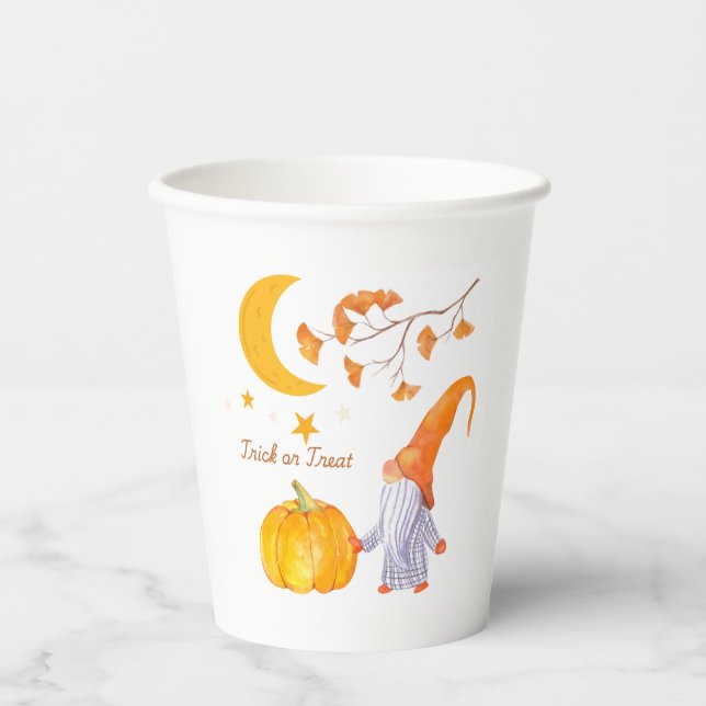 Halloween Pumpkin orange paper cups (Front)