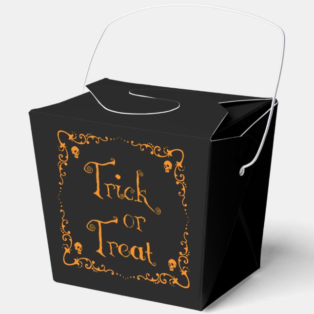 Halloween Pumpkin Orange Trick or Treat Favour Box (Front)