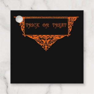 Halloween Pumpkin Orange Trick or Treat Favour Tags