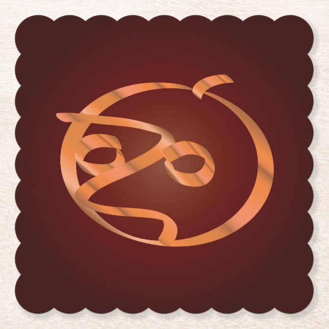 Halloween pumpkin paper coaster (Front)