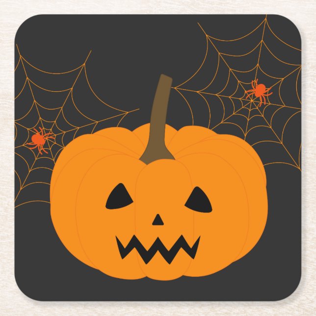 Halloween Pumpkin Paper Coaster (Front)