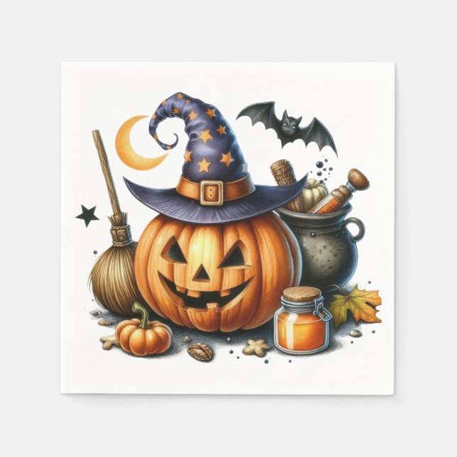 Halloween pumpkin paper napkins (Front)