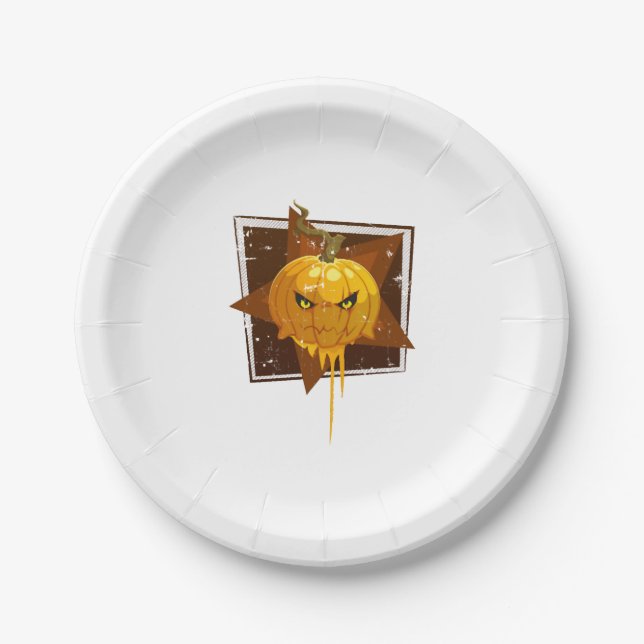 Halloween pumpkin                                  paper plate (Front)
