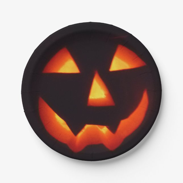 Halloween Pumpkin Paper Plate (Front)