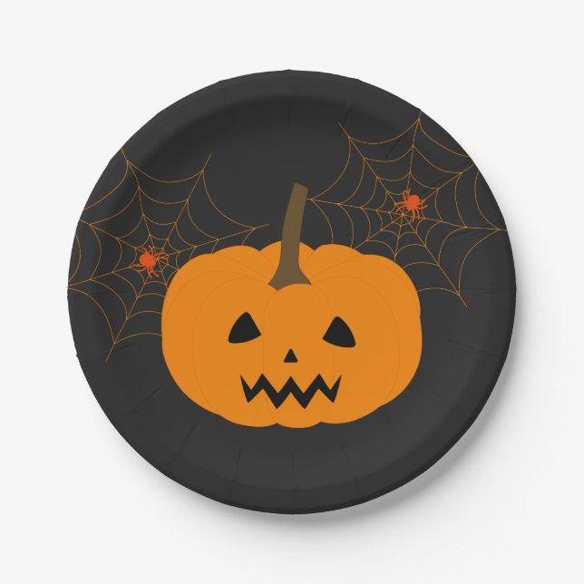 Halloween Pumpkin Paper Plate (Front)