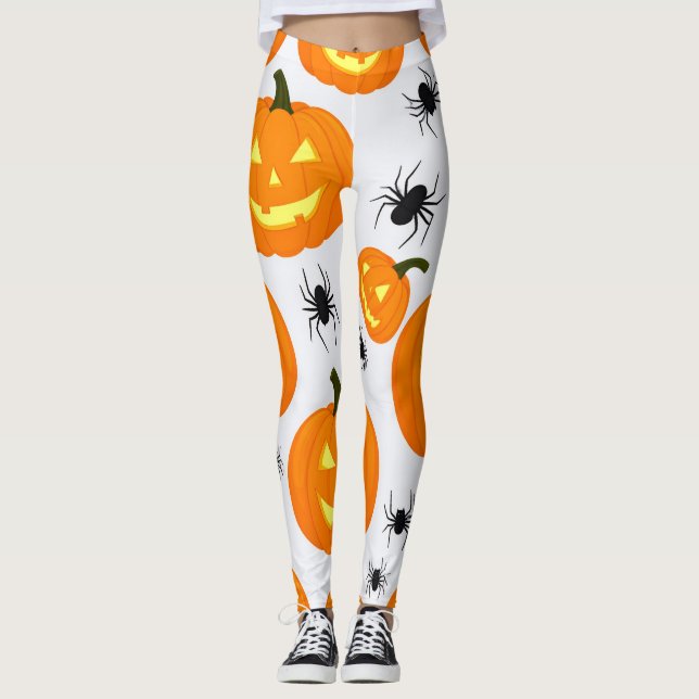 Halloween Pumpkin Parade Leggings (Front)