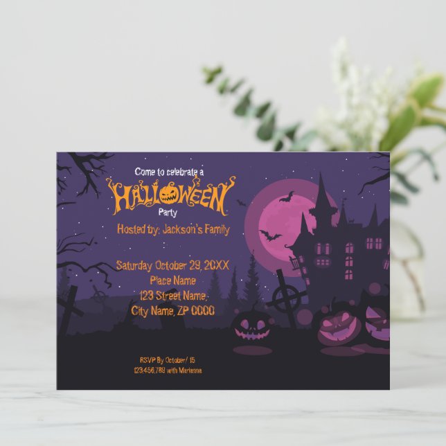 Halloween Pumpkin Party Invitation (Standing Front)