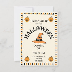 Halloween pumpkin party invitation 
