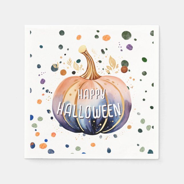 Halloween Pumpkin Party Paper Napkin (Front)