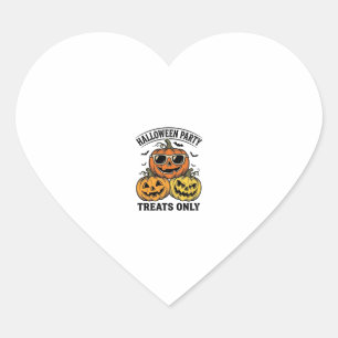 Halloween Pumpkin Party Vintage Jack O Lantern Shi Heart Sticker