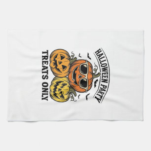 Halloween Pumpkin Party Vintage Jack O Lantern Shi Tea Towel