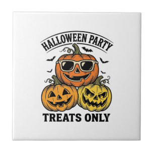 Halloween Pumpkin Party Vintage Jack O Lantern Shi Tile