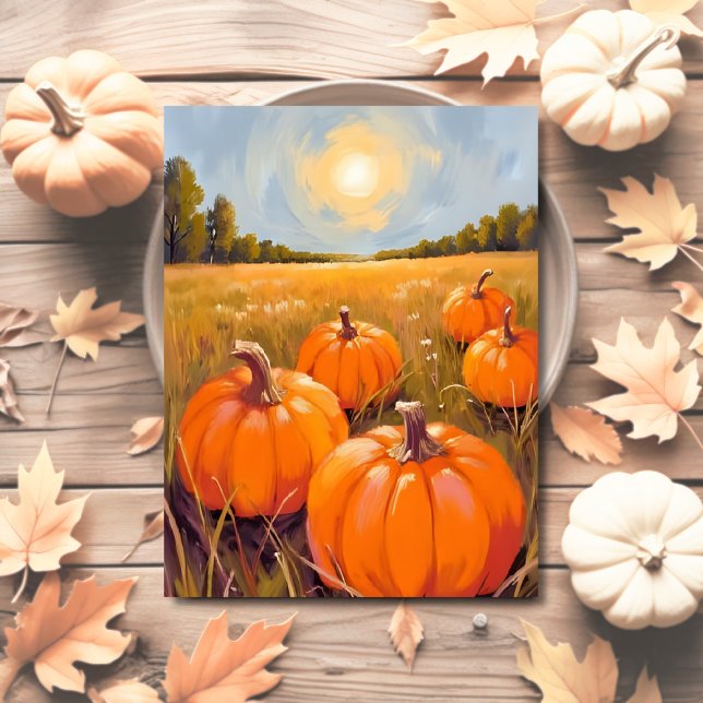 Halloween Pumpkin Patch Fall Autumn Holiday Postcard (Creator Uploaded)