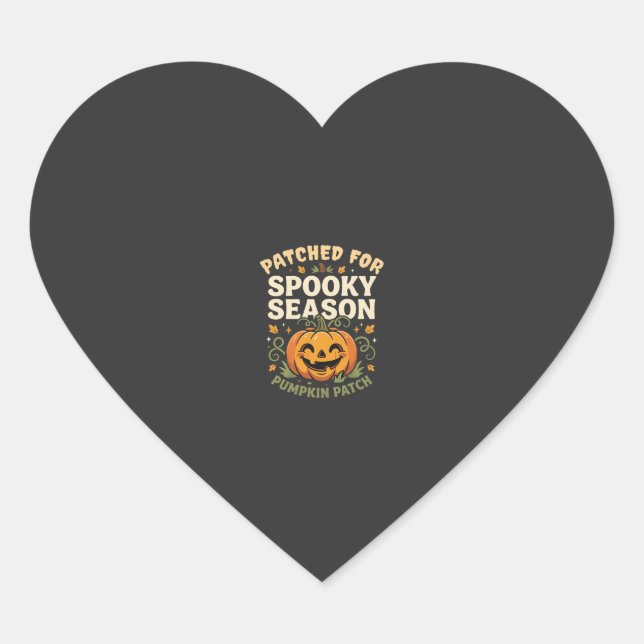 Halloween Pumpkin Patch Smile Heart Sticker (Front)