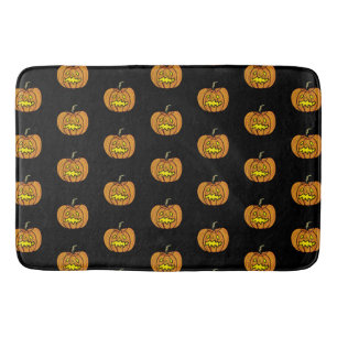 Halloween Pumpkin Pattern Bath Mat
