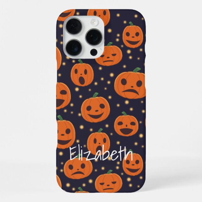 Halloween Pumpkin Pattern Jack O Lantern Custom iPhone Case (Back)