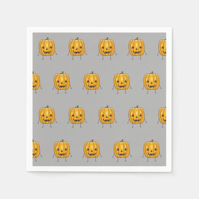 Halloween Pumpkin Pattern Paper Napkin (Front)