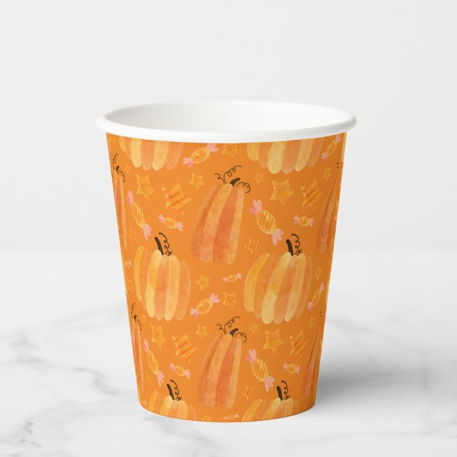 Halloween Pumpkin Pattern Party Cup (Front)