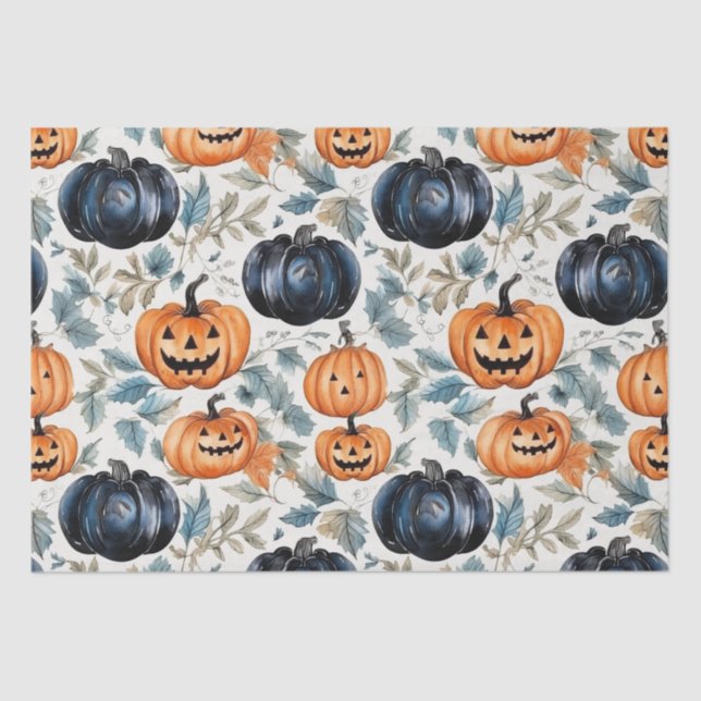 Halloween Pumpkin Pattern Tissue Paper (Front)