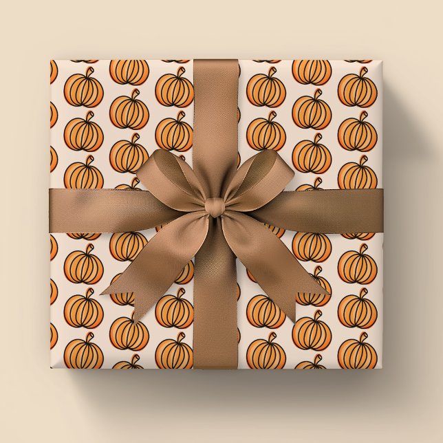 Halloween Pumpkin pattern Wrapping Paper Sheet (Pumpkin Halloween Wrapping Paper Sheets)