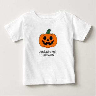 Halloween Pumpkin Personalised Baby Boy T-Shirt