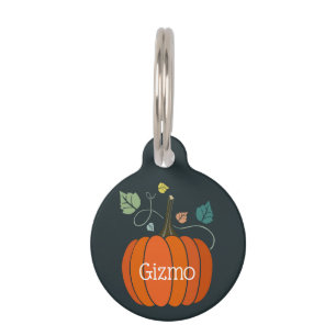 Halloween Pumpkin Personalised Pet ID Tag
