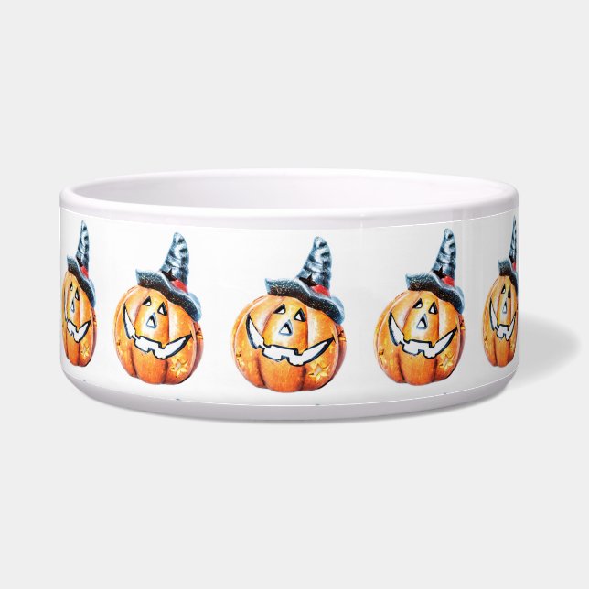 Halloween Pumpkin Pet Bowl (Front)