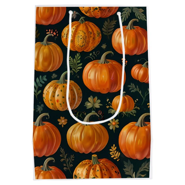 Halloween Pumpkin pie Vibes  Medium Gift Bag (Back)