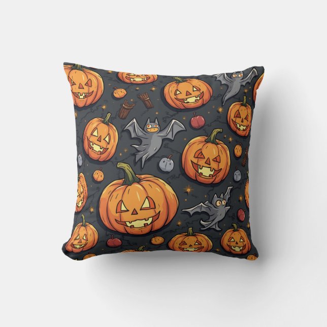 Halloween pumpkin pillow cushion (Front)