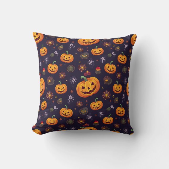 Halloween pumpkin pillow cushion (Front)