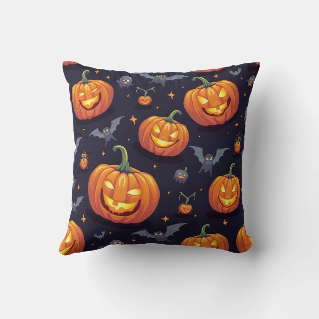 Halloween Pumpkin Pillow Cushion (Back)